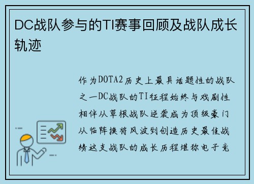 DC战队参与的TI赛事回顾及战队成长轨迹
